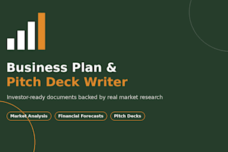 write a professional business plan or investor pitch deck
