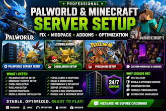 setup minecraft modpack palworld server fix cobblemon addon pixelmon setup forge