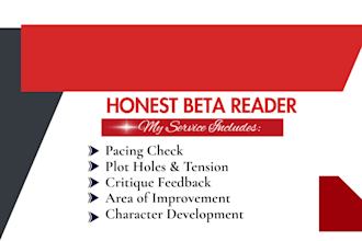 be your book beta reader for romance novel
