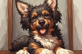 draw your dog or any pets into cartoon