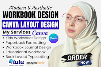 design canva ebook workbook design kdp journal workbook formatting layout design