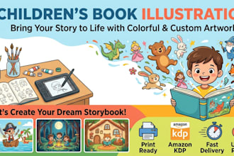 illustrate children story book and whimsical children book illustrations