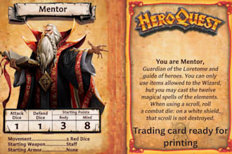 create custom trading cards, card game artwork and printable card templates