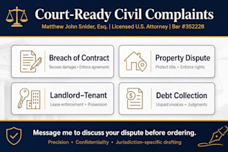 draft a landlord tenant complaint, eviction notice, or lawsuit