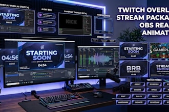 design twitch overlay, stream package and obs graphics