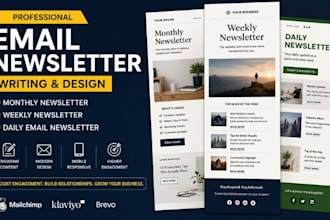 write, design monthly email newsletter weekly newsletter daily email newsletter