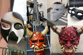 3d print and paint 3d mask 3d helmet anime cosplay mask halloween for shipping