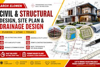 site plan civil and structural design stormwater and drainage plan in texas ohio