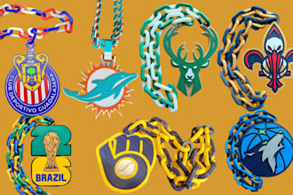 design custom 3d logo, hypechain, cuban chain pendant 3mf file for 3d printing