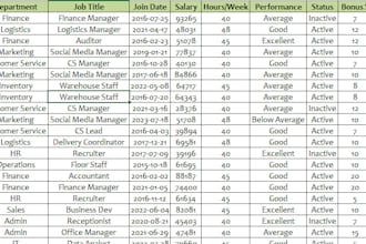clean, organize, and prepare excel or CSV data