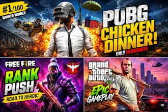 design eyecatching gaming youtube thumbnails