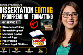 professionally edit, proofread, and format your dissertation or thesis