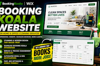 build home office cleaning service website with booking koala pricing parameters