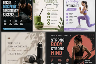 create editable canva fitness social media templates