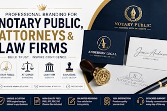 design professional branding for notary public, attorneys, and law firms