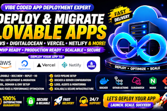 migrate lovable app to AWS, digitalocean, vercel netlify,IOS fix mvp deployment