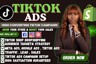 shopify tiktok ads , meta ads, product sales ads , meta ads , google ads