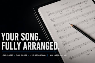 arrange and compose instrumental for your song and provide stems or sheet music