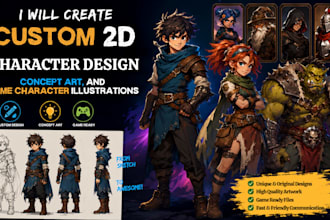 create custom 2d concept art character concepts and environment art for games
