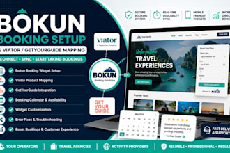 setup tour booking widget on bokun and map viator or getyourguide
