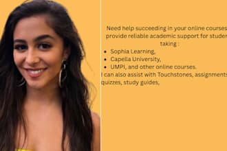 handle tasks on sophia learning, capella, classes, touchstones, umpi and courses