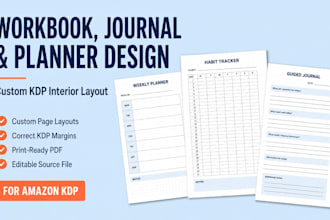 format your workbook journal planner or low content book for kdp
