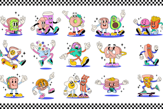 illustrate a retro character