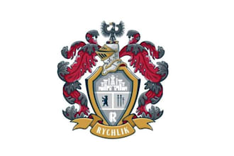 design badge, family crest and heraldic style logo