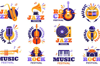 create a unique logo for music instrument
