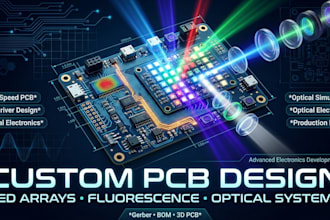 design custom pcb for led array, fluorescence, and optical systems