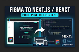 convert figma to nextjs or react responsive website using tailwind