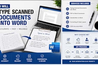 type scanned documents into word