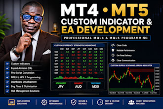 create mt4, mt5 indicator or expert advisor in mql4 mql5