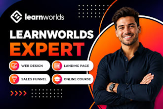 setup learnworlds online course website learnworlds course funnel kajabi website