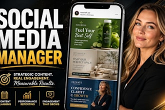 be your social media manager with content and strategy