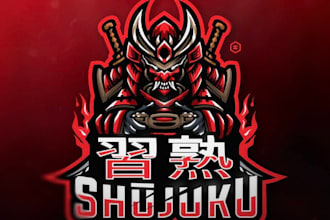 design samurai knight mascot logo design with express delivery