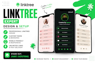 create a custom linktree or bio link landing page for you