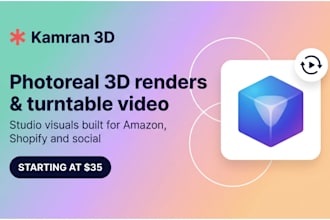 create photorealistic 3d product renders and turntable videos