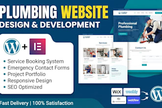 design a plumbing company website with a booking form