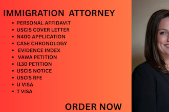 be your immigration lawyer for i130, vawa, n400,u visa, t visa and uscis matters