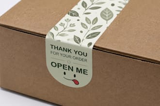 design subscription box sealing sticker, packaging label and sleeve design