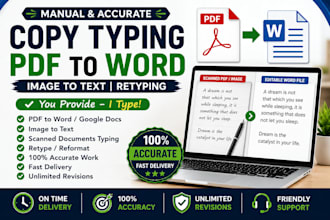 manually retype PDF, image, scanned document to word
