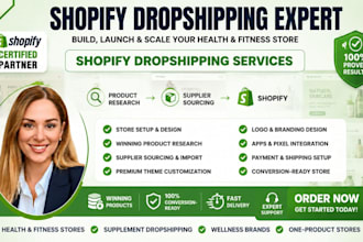 build profitable shopify dropshipping store for health, fitness, wellness niche
