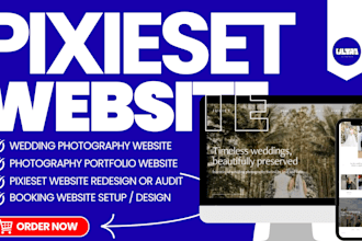 design a professional pixieset website for your photography business