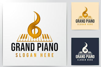 design an eye catching unique piano logo