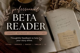 be your honest and detailed beta reader