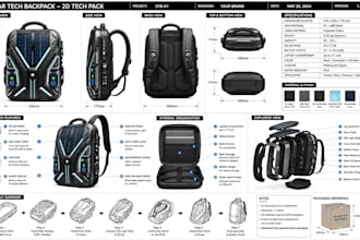 create 3d product design for bags, backpack design ready for manufacturing