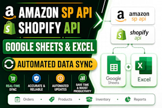 connect amazon sp API or shopify API with google sheets or excel