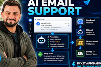 create ai email support agent with ticket handling and service automation