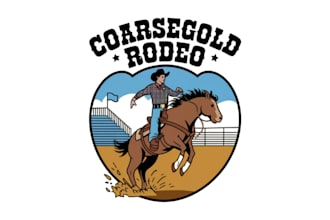 do make new style coarse gold rodeo vintage logo design